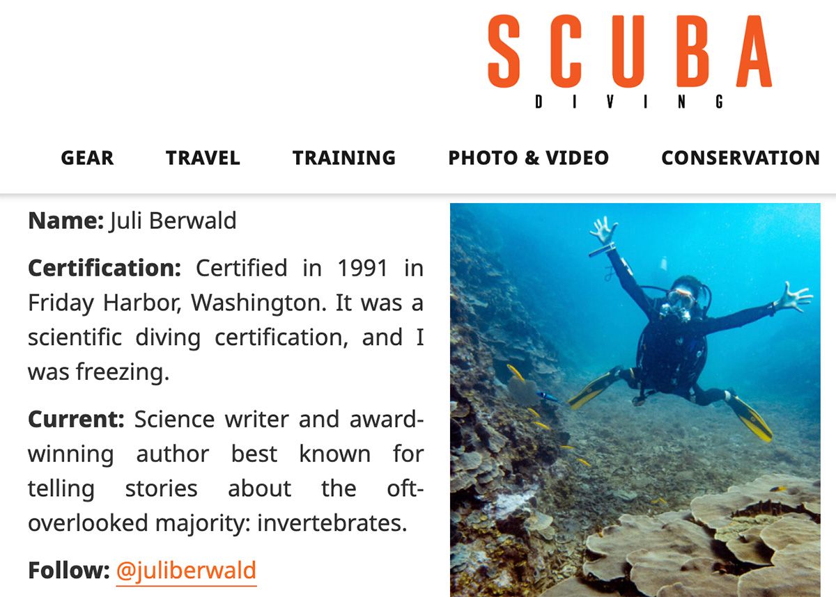 Scuba Diving Magazine Web Screenshot